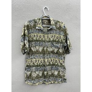Campia Moda Mens Shirt Size Large Hawaiin Short Sleeve Button Up Vintage